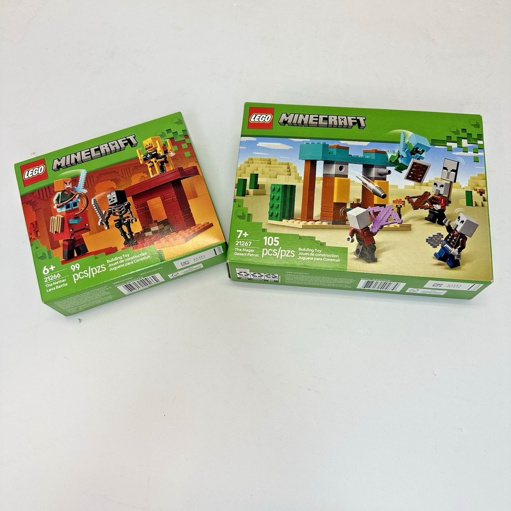 Lego Minecraft Illager Desert Patrol 21267 & Nether Lava Battle 21266 Lot New‎